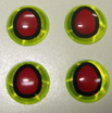 ������ oval pupil 3D adheisve eyes 5/16 (7 ��) chartreuse / red (20��)